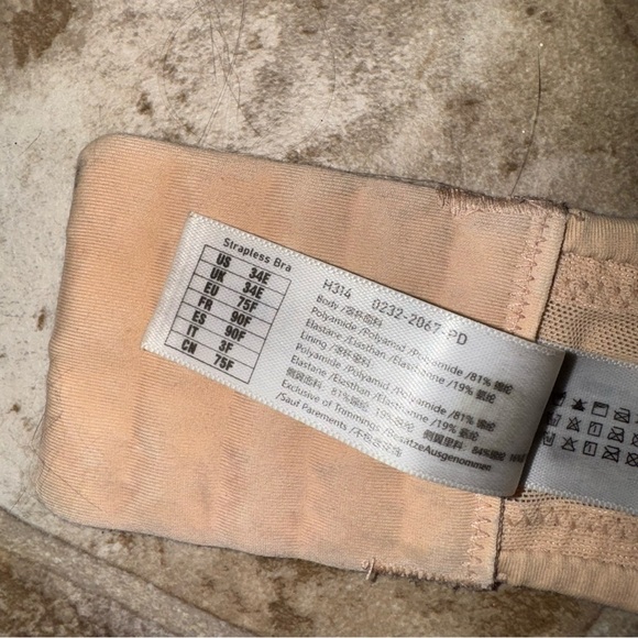 Women’s Delimira Brand Nude Strapless Soft Comfy Bandeau Bra size 34E - Picture 9 of 14